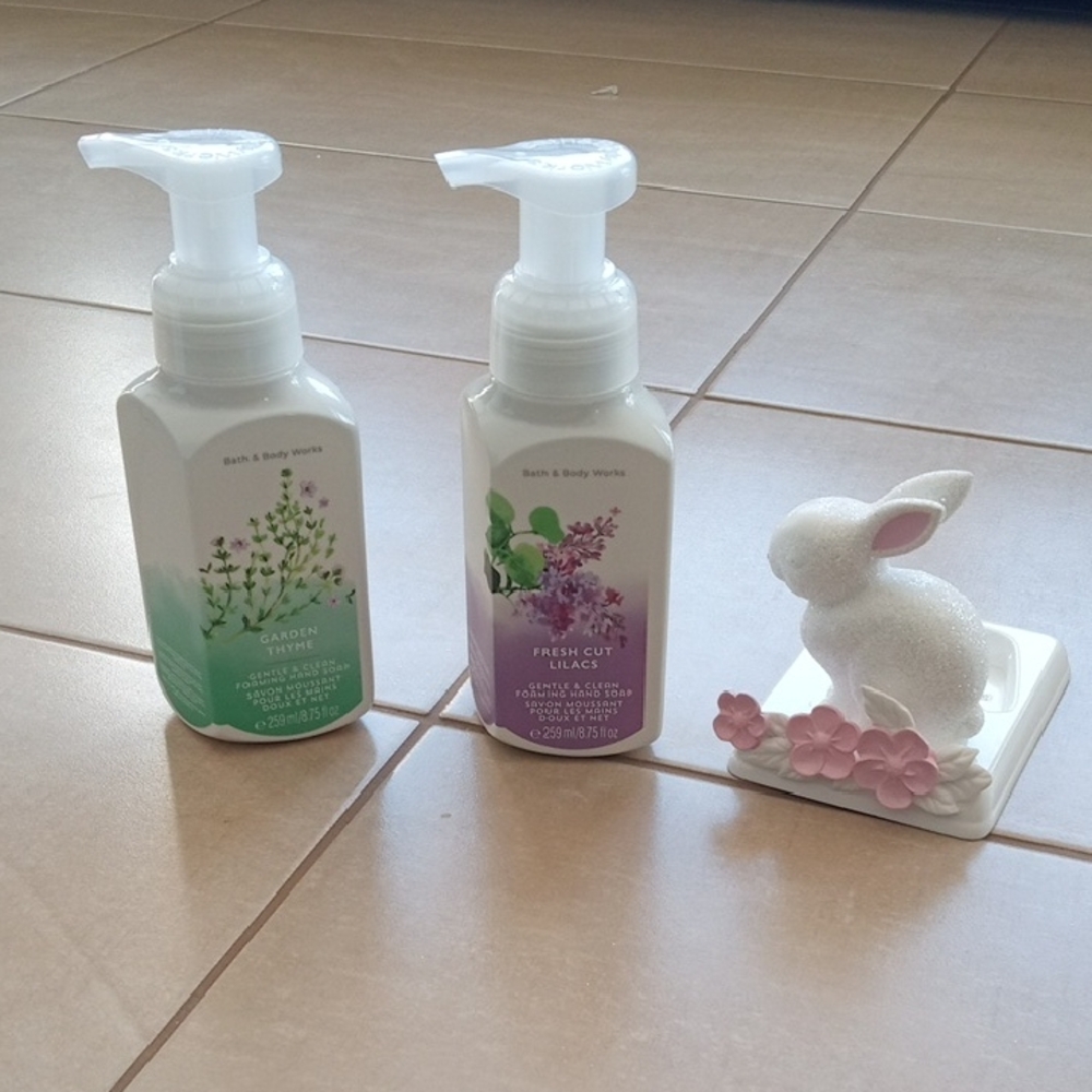 Bath & Body Works Gentle & Clean Foaming Hand Soaps And Soap Holder
